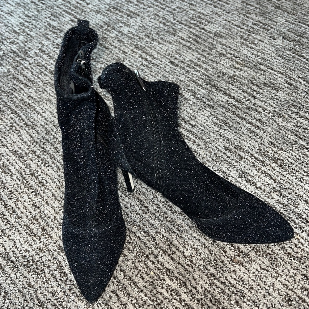 NEW Sam Edelman | Olson | Sparkly Black Pointed Toe Sock Bootie